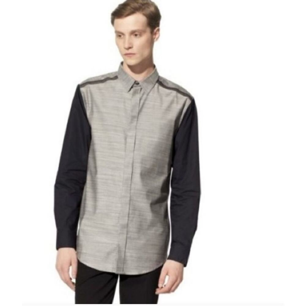 Men's 3.1 Phillip Lim for Target Gray and Black Button-up Shirt Size Medium
